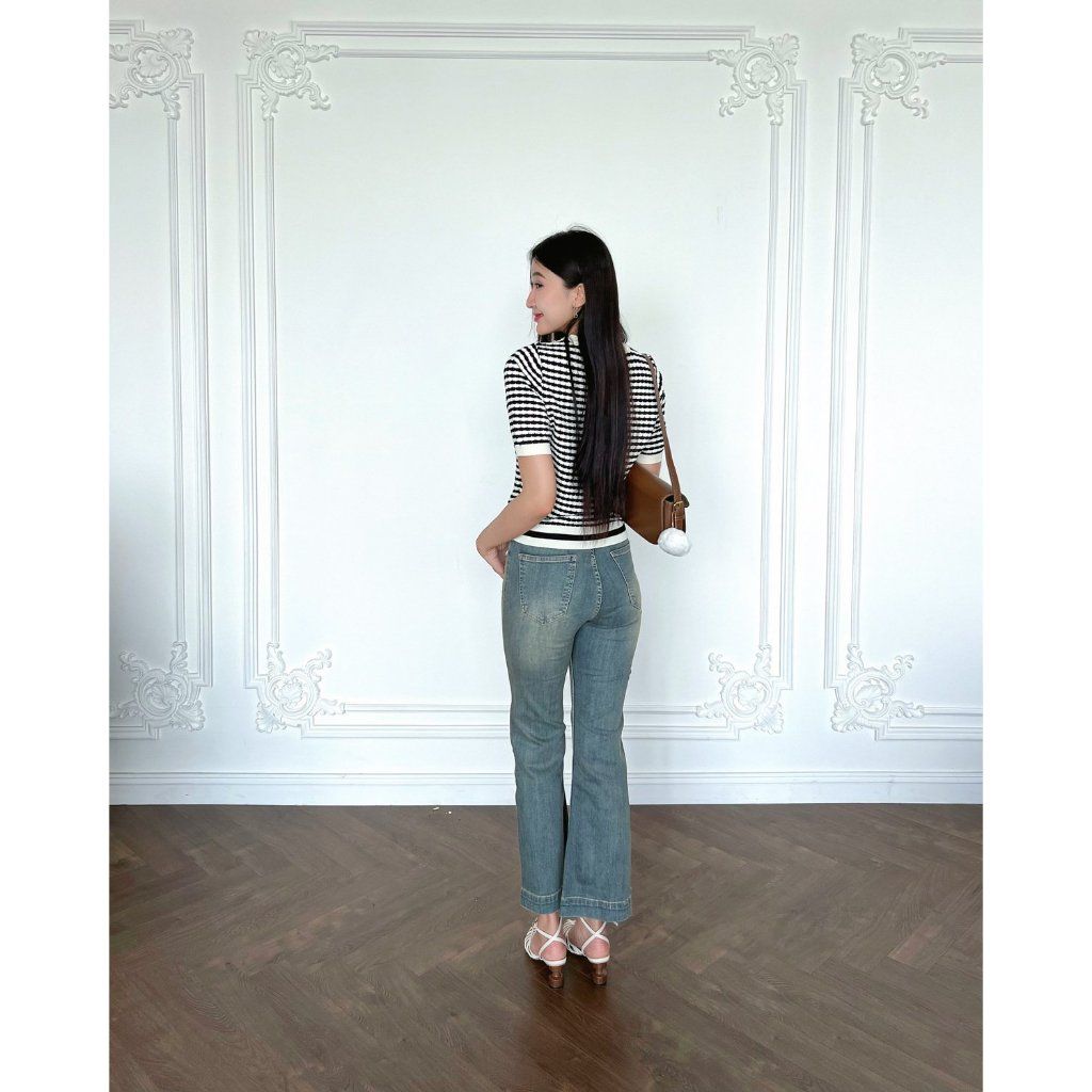 Quần Jeans Nữ Ống Loe Basic Thời Trang - SNOWY JEAN - GOÛT DE JUN