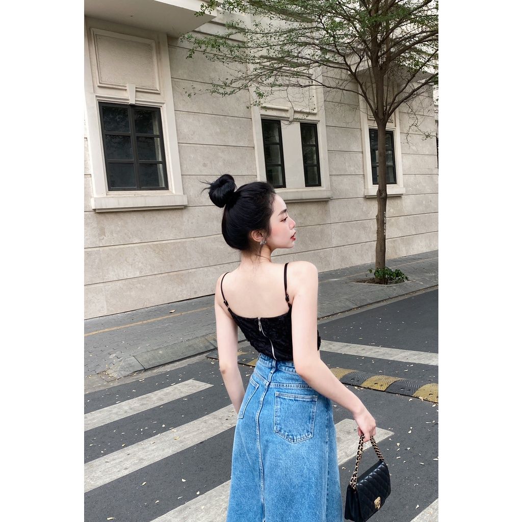 Áo Croptop Corset Hai Dây - MABELL TOP - GOÛT DE JUN