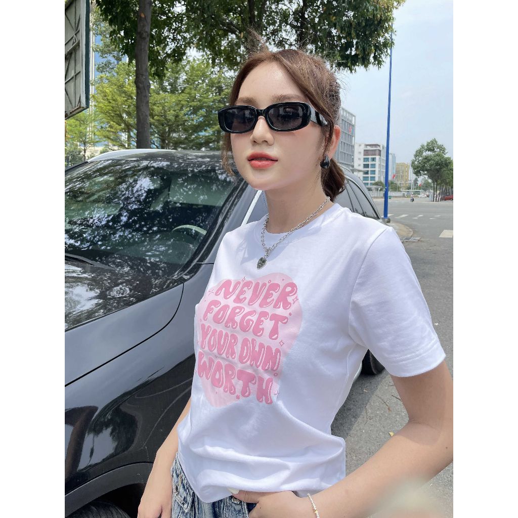 Goût De Jun - Áo Thun Baby Tee In Chữ Nổi - MINE TEE