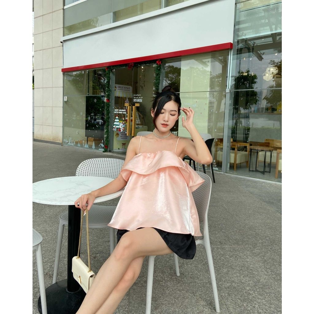 GOÛT DE JUN - Áo hai dây nữ babydoll - SHINY TOP