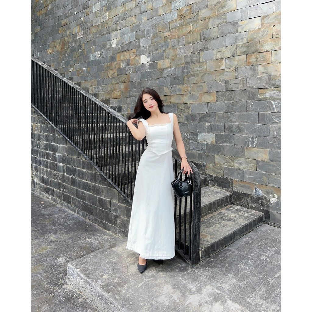 Đầm Dài Trắng Tua Rua Hai Dây Form Suông - INCO DRESS - GOÛT DE JUN