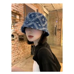 Mũ bucket chất denim thoáng mát hoạ tiết caro | GOÛT DE JUN