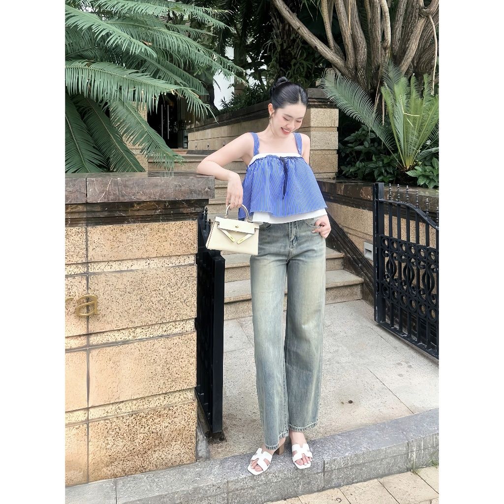 Quần Jeans Nữ Ống Rộng BASIC Thời Trang - TRAFFY JEAN - GOÛT DE JUN