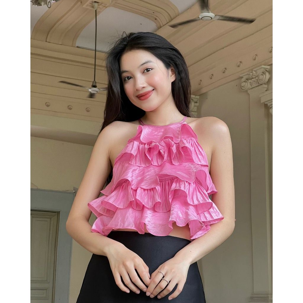 Áo Croptop Cổ Yếm Thiết Kế Tầng Xinh Xắn ( Không kèm chân váy ) - KYO TOP - GOÛT DE JUN