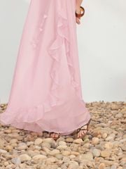 Đầm Nữ BISHAM DRESS Cổ Yếm Đính Hoa Nổi Tua Rua Đi Biển, Dạo Phố GOUT DE JUN