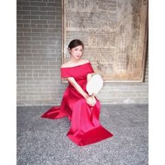 Áo Dài Nữ Lệch Vai Cách Điệu Tôn Dáng Sang Trọng (Không kèm quần) - XUÂN Ý - Goût De Jun