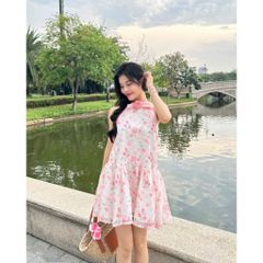 Đầm Voan Hoa Xoè Cổ Yếm Dễ Thương - GIRLY DRESS - GOÛT DE JUN