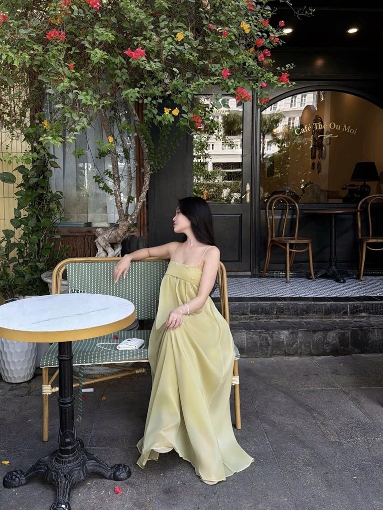 Đầm Nữ BORRIN DRESS Form Maxi Xòe Chất Tơ Mềm Đính Ngọc Trai Đi Biển, Dạo Phố GOUT DE JUN