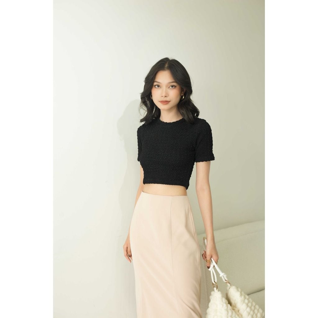 GOÛT DE JUN - Áo thun croptop nữ vải xốp - Pory Top
