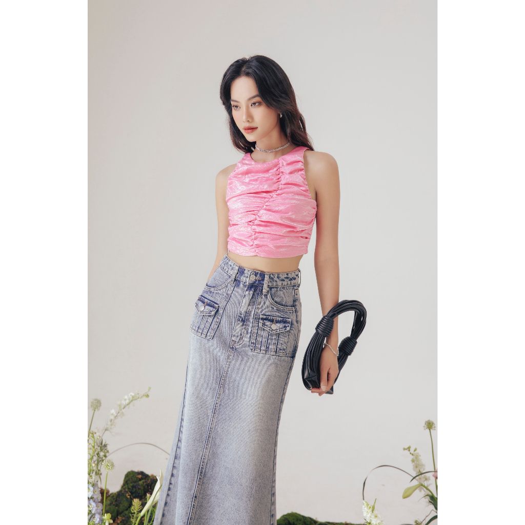 Áo Croptop Thiết Kế Nhún Cá Tính - Layde Top - GOÛT DE JUN
