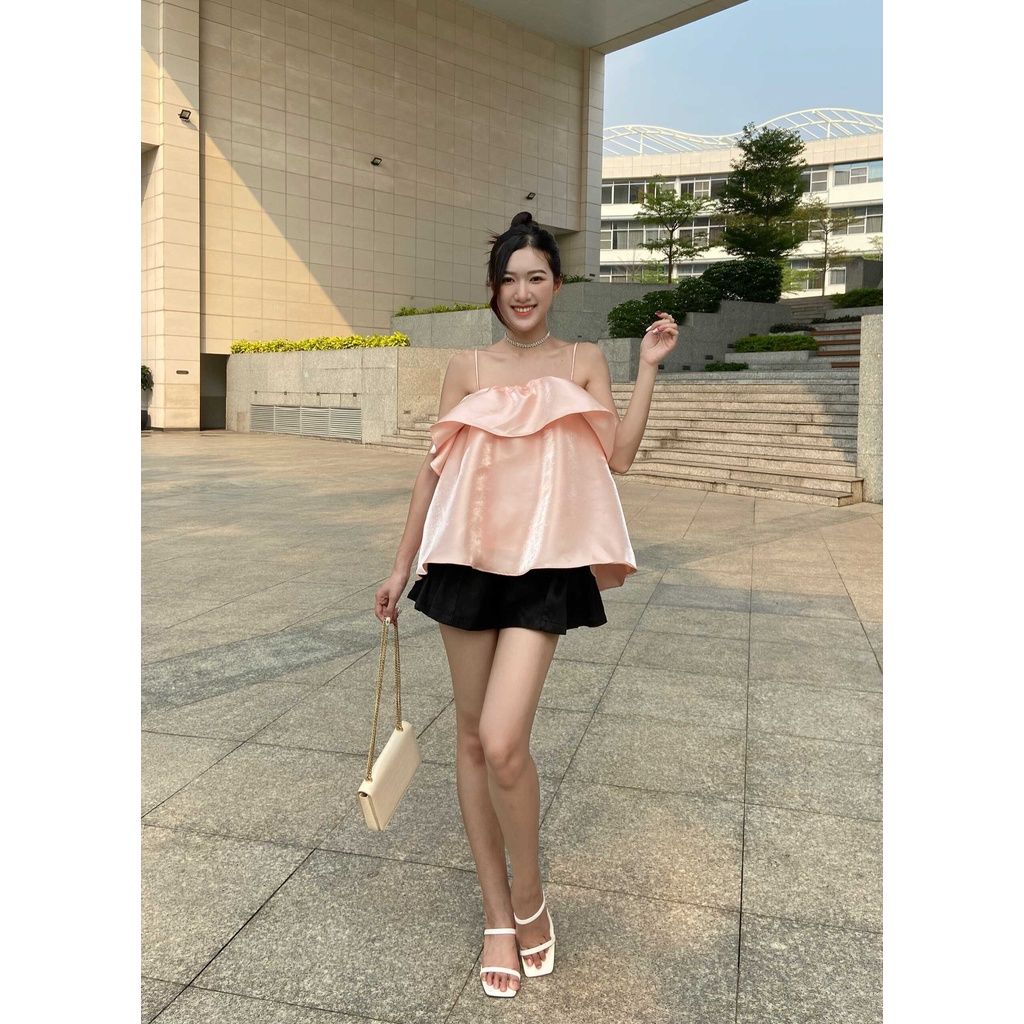 GOÛT DE JUN - Áo hai dây nữ babydoll - SHINY TOP