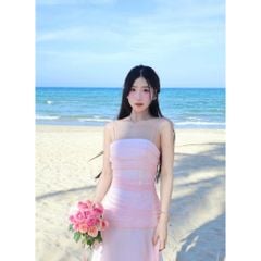 Đầm Nữ Maxi Ôm Body Hai Dây Nhún Eo Dáng Xòe Tôn Dáng - OTANI DRESS - GOÛT DE JUN