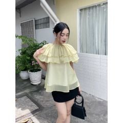 Áo Kiểu Nữ Thiết Kế Cổ Cách Điệu Chất Tơ 2 Lớp Freesize - PAWAE - GOÛT DE JUN