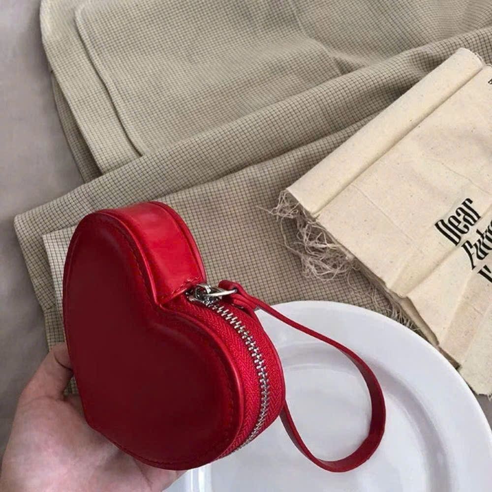 Ví Nữ Cầm Tay Mini Trái Tim Đựng Tiền Xu Bằng Da PU - GOÛT DE JUN