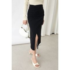 GOÛT DE JUN - Chân váy nữ dáng dài xẻ tà nhún eo - Mira Skirt