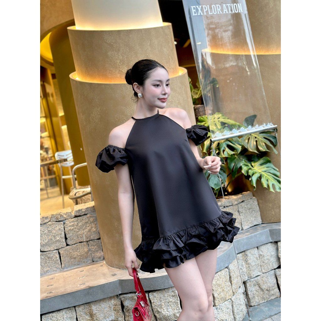 Đầm Nữ BabyDoll Thiết Kế Cổ Yếm Trễ Vai - JESLIN DRESS - GOÛT DE JUN