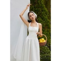 Đầm Nữ Cổ Yếm Hở Lưng Dáng Dài Mùa Hè Nữ Tính Form Xòe - LANIS DRESS - GOÛT DE JUN