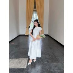 Đầm Dự Tiệc Tay Ngắn Thiết Kế Form Dài Thanh Lịch - ARCHI DRESS - GOÛT DE JUN