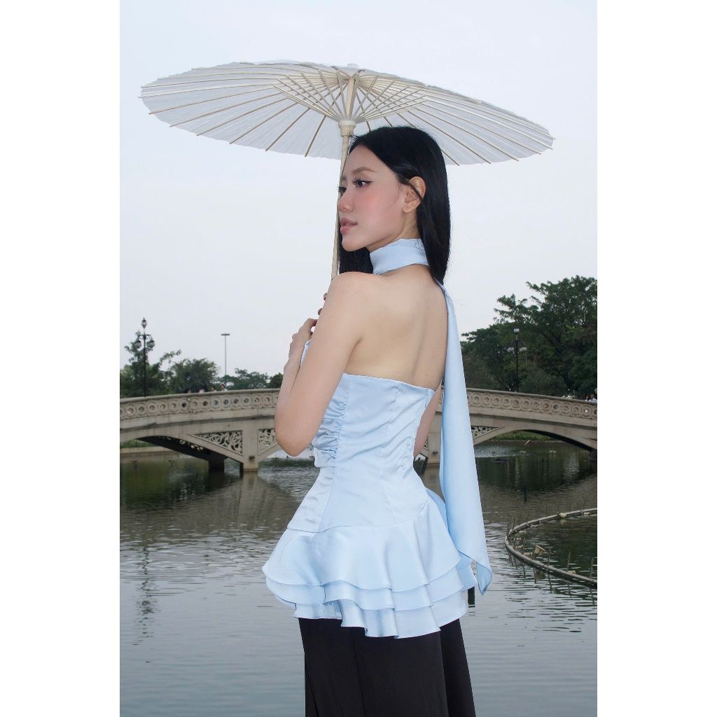 Áo Nữ Thiết Kế Lệch Vai Nhún Eo Xoè Tầng Tôn Dáng - CAMILA TOP - GOÛT DE JUN