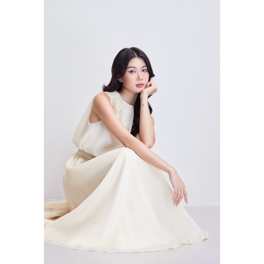 Set Áo Croptop Phối Chân Váy Dài Tơ Lụa Thanh Lịch (bán lẻ) - JIMIN SET - GOÛT DE JUN