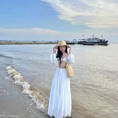 GOÛT DE JUN - Áo Croptop Nữ Trễ Vai Tay Phồng - MILA TOP
