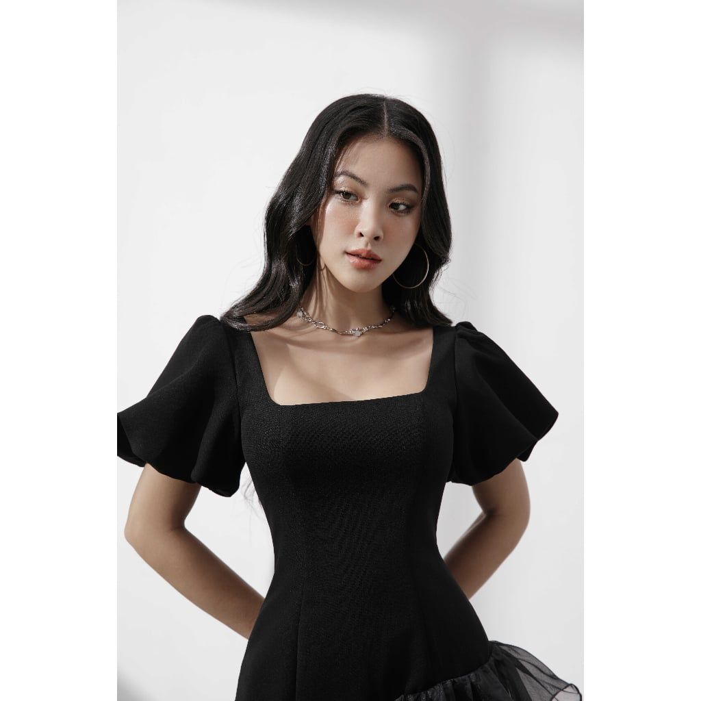 Đầm Nữ Tay Phồng Cổ Vuông Thiết Kế Tầng Xòe ZYNA DRESS - GOÛT DE JUN