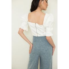 GOÛT DE JUN - Áo Croptop trắng tay kiểu - Remyn Top