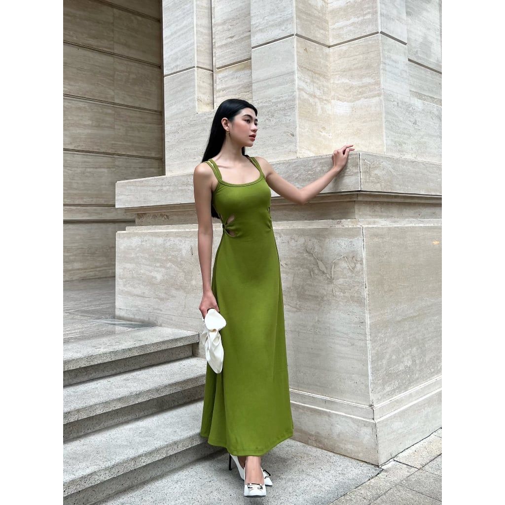 Đầm Hai Dây Cut Out Dáng Xòe Form Dài - TORY DRESS - GOÛT DE JUN