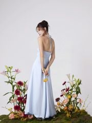 Đầm Nữ QUIERO Cổ Yếm Hở Lưng Dáng Dài Form Bí Quyến Rũ Nữ Tính GOÛT DE JUN
