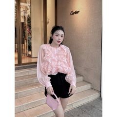 Áo Kiểu Tay Phồng Dài Phối Bèo Phong Cách Hàn Quốc - DION TOP -  GOÛT DE JUN