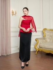 Áo Kiểu Nữ RHEINA Cúp Ngực Kèm Khăn Voan Rời Nữ Tính GOÛT DE JUN