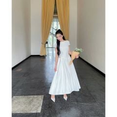 Đầm Dự Tiệc Tay Ngắn Thiết Kế Form Dài Thanh Lịch - ARCHI DRESS - GOÛT DE JUN