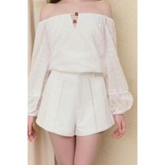Áo Nữ JAPIG TOP Trễ Vai Tay Phồng Chất Xô Boil Thoáng Mát GOUT DE JUN
