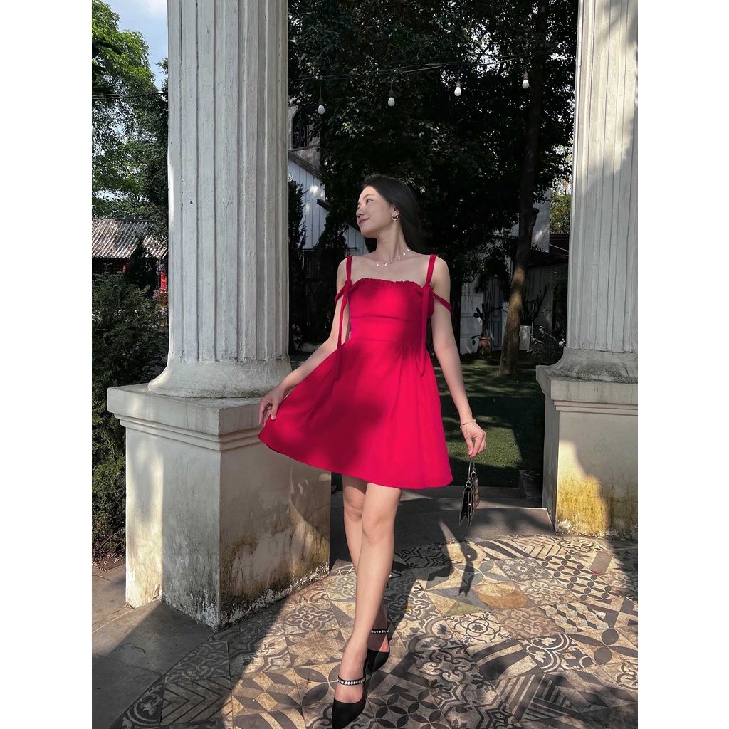 Đầm nhung hai dây dáng xòe tiểu thư NITA DRESS - GOÛT DE JUN