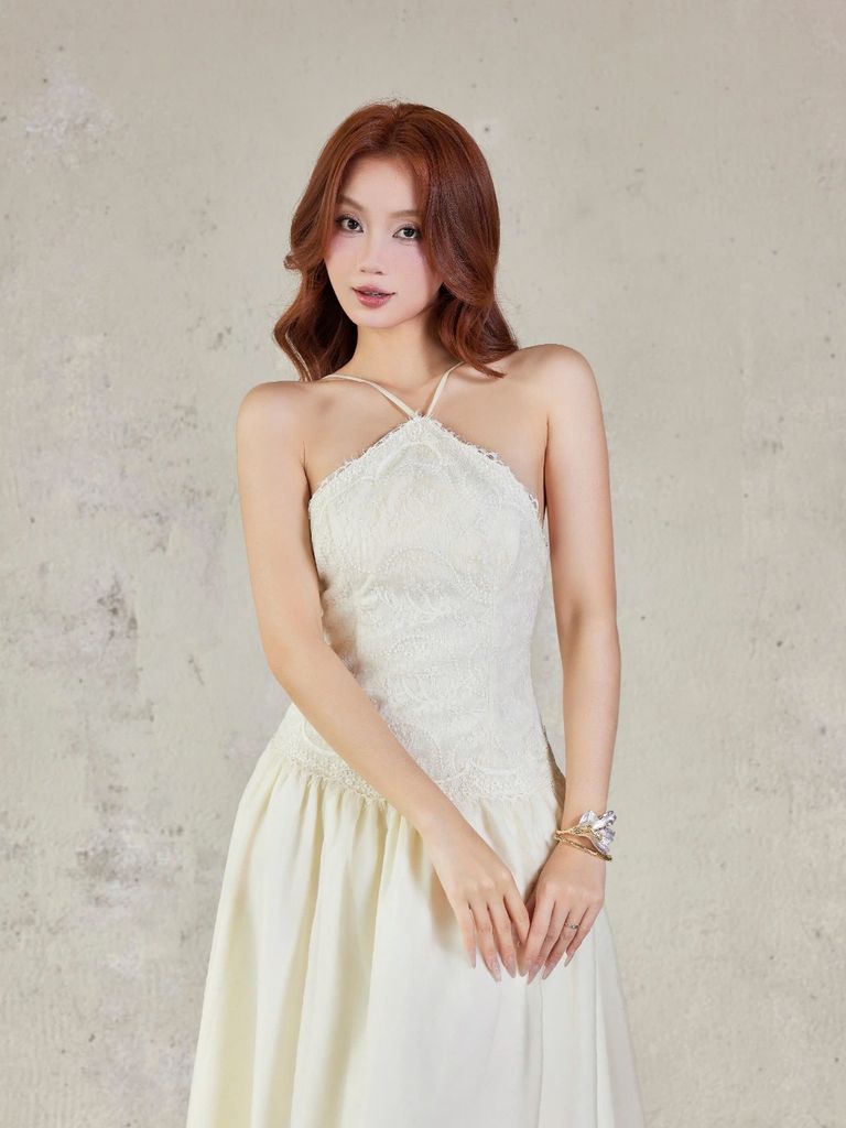 Đầm Nữ TOSKAR Maxi Cổ Yếm Dáng Xòe Dịu Dàng Duyên Dáng GOÛT DE JUN