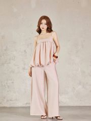 (Bán Lẻ) Set Nữ SOROW  Áo 2 Dây Form Bí Phối Quần Ống Rộng GOÛT DE JUN