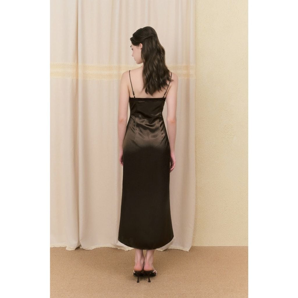 Đầm Nữ MIGASS DRESS 2 Dây Chất Lụa Phối Ren Sang Trọng GOUT DE JUN