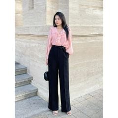 GOÛT DE JUN - Áo Somi Nữ Tơ Tay Dài Cổ Bèo - DARI TOP