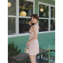 GOUT DE JUN Đầm Cổ Đổ Sát Nách Chất Lụa Cao Cấp TIGANK DRESS Váy Dáng Ngắn Tôn Dáng