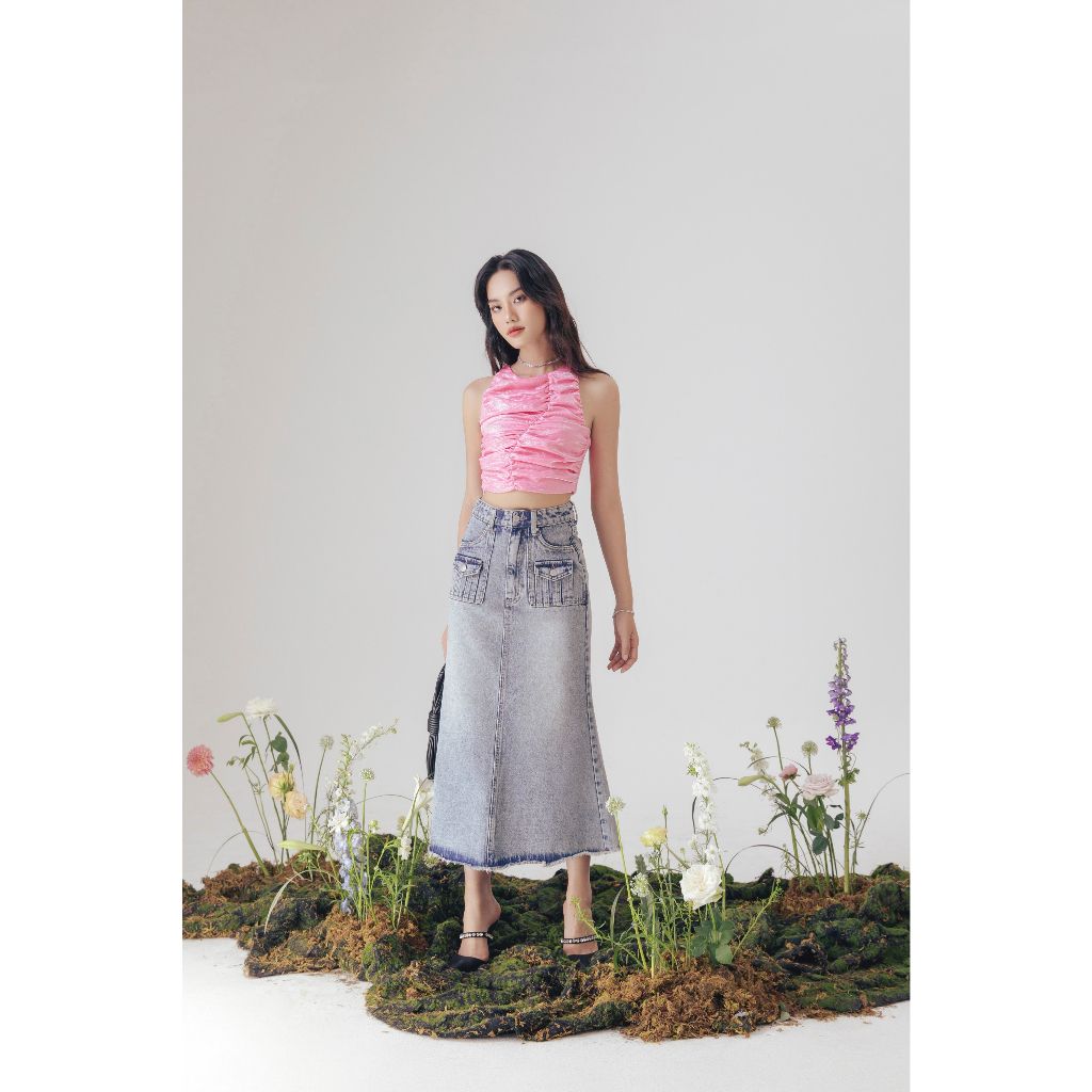 Áo Croptop Thiết Kế Nhún Cá Tính - Layde Top - GOÛT DE JUN