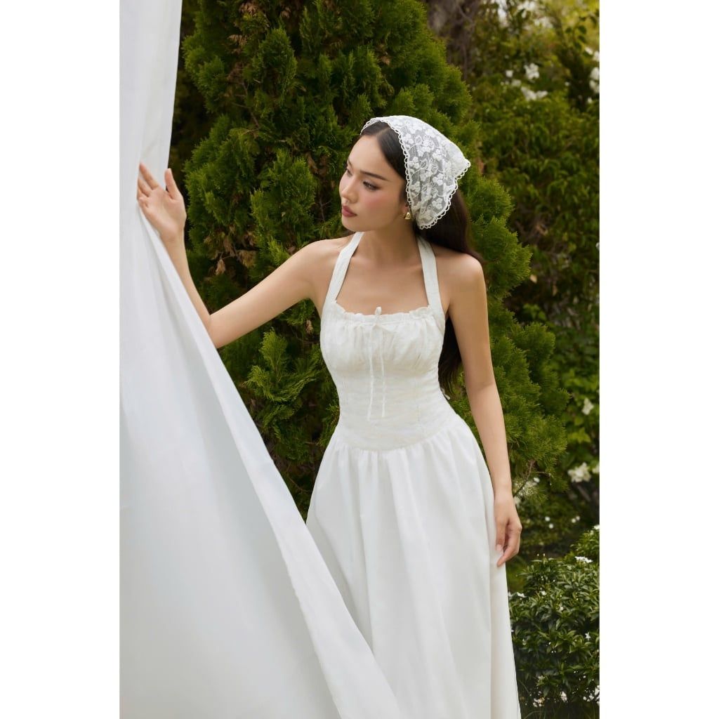 Đầm Nữ Cổ Yếm Hở Lưng Dáng Dài Mùa Hè Nữ Tính Form Xòe - LANIS DRESS - GOÛT DE JUN