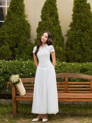Đầm Nữ Cổ Sơ Mi Tay Ngắn Dáng Dài Xòe Dịu Dàng Nữ Tính - HARDI DRESS -  GOÛT DE JUN