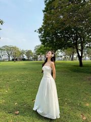 Đầm Nữ REYATI Hai Dây Dáng Dài Xòe Tiểu Thư Thanh Lịch GOÛT DE JUN