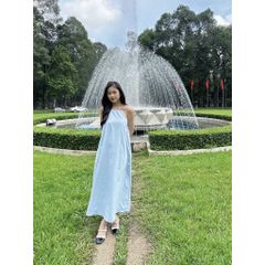 Đầm Maxi Hai Dây Thiết Kế Dáng Dài Cổ Yếm Hở Lưng Dây Rút - MADDY DRESS - GOÛT DE JUN