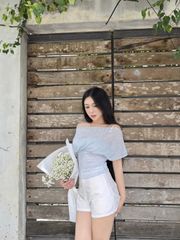 Áo Nữ JAEHAK Trễ Vai Nữ Tính Ôm Body Thời Trang GOUT DE JUN