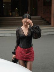 Chân Váy Nữ MEGUR SKIRT Phối Lông Lấp Lánh Mùa Lễ Hội GOUT DE JUN