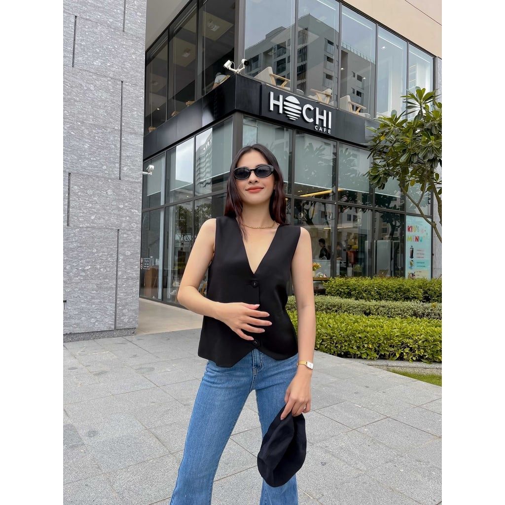 Áo gile nữ thiết kế form rộng CHIZU  TOP - GOÛT DE JUN