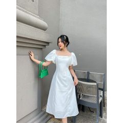 GOÛT DE JUN - Đầm nữ tay bồng cổ yếm dáng dài - Loli Dress