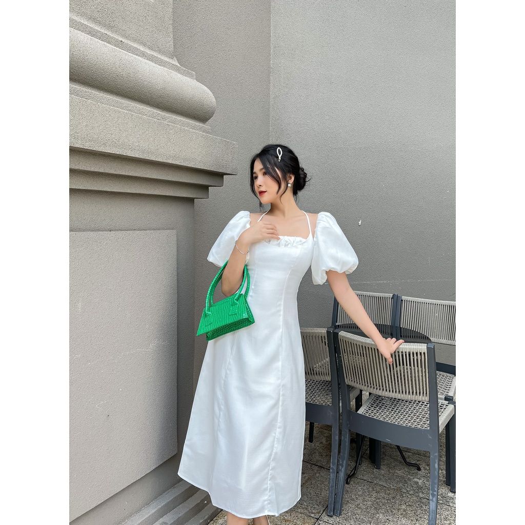 GOÛT DE JUN - Đầm nữ tay bồng cổ yếm dáng dài - Loli Dress