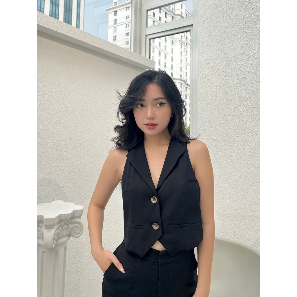 Áo vest gile nữ croptop - Moka top - GOÛT DE JUN